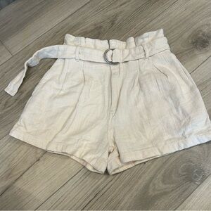 Billabong High Waist Cream Shorts with Belt